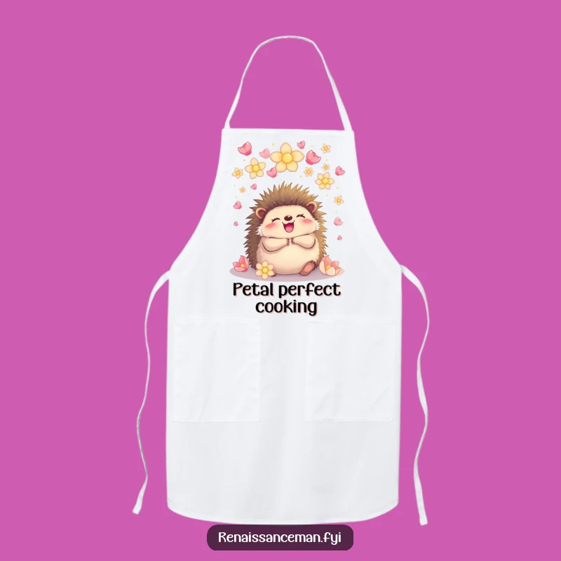 Bring joy to your kitchen with this hedgehog petal hug apron. Protect your clothes with a charming embrace.