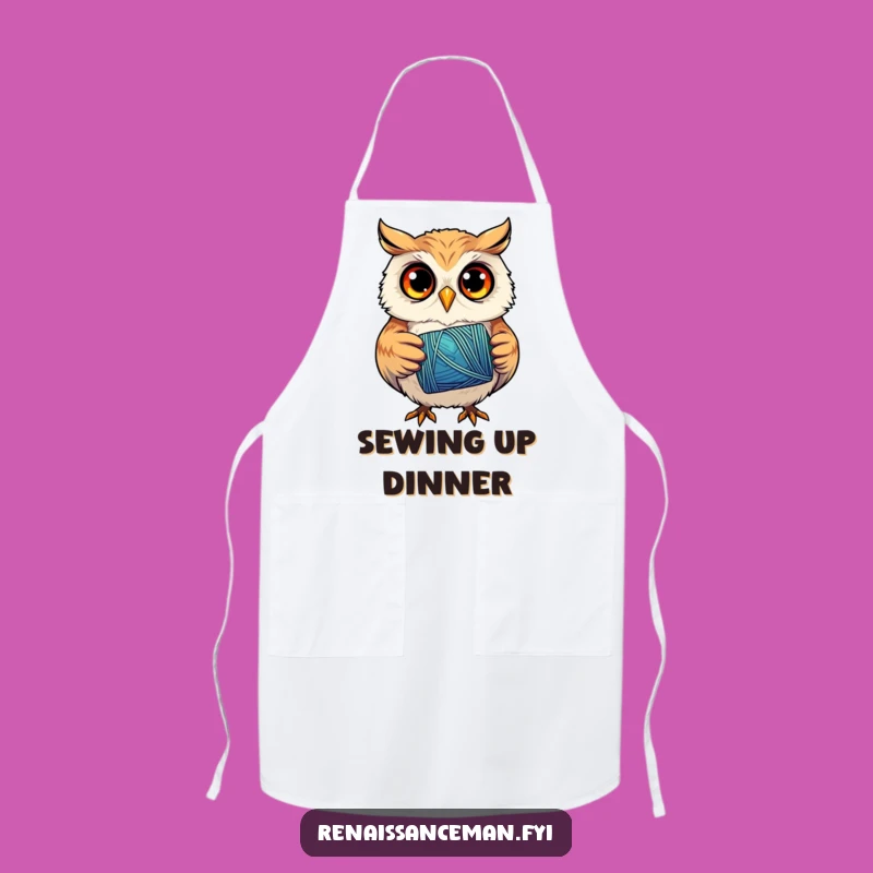 Funny Owl Chef Apron: Sew with Focused Precision