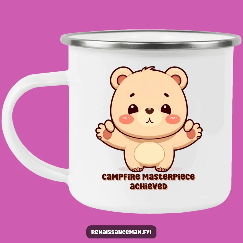 Funny Bear Layout Camping Mug: Proudly Enjoy Outdoors Gift