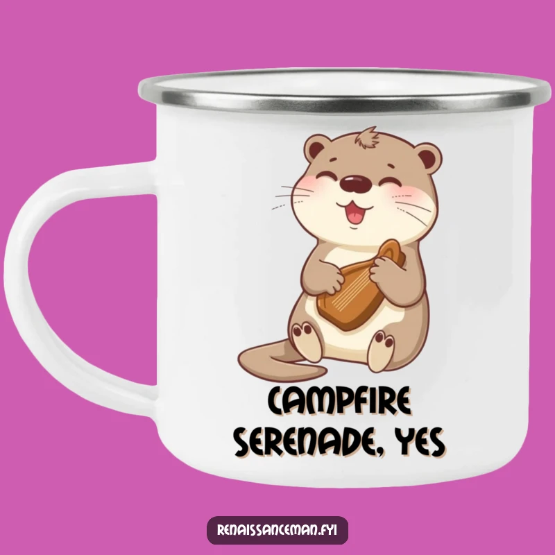 Funny Otter Harp Camping Mug: Serenade Your Adventures