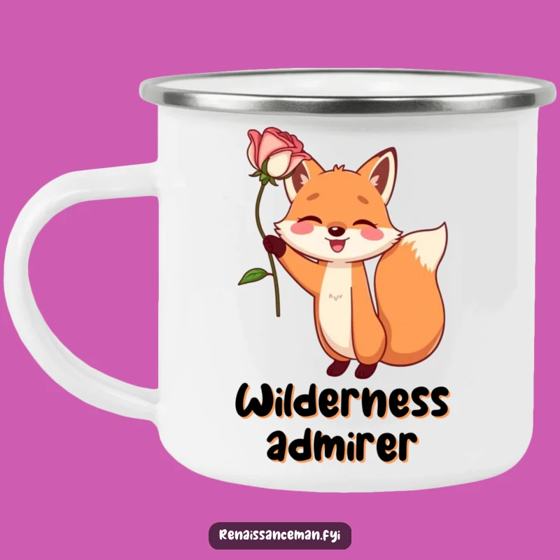 Funny Fox Camping Mug - Dramatic Rose Adventure, Great Gift