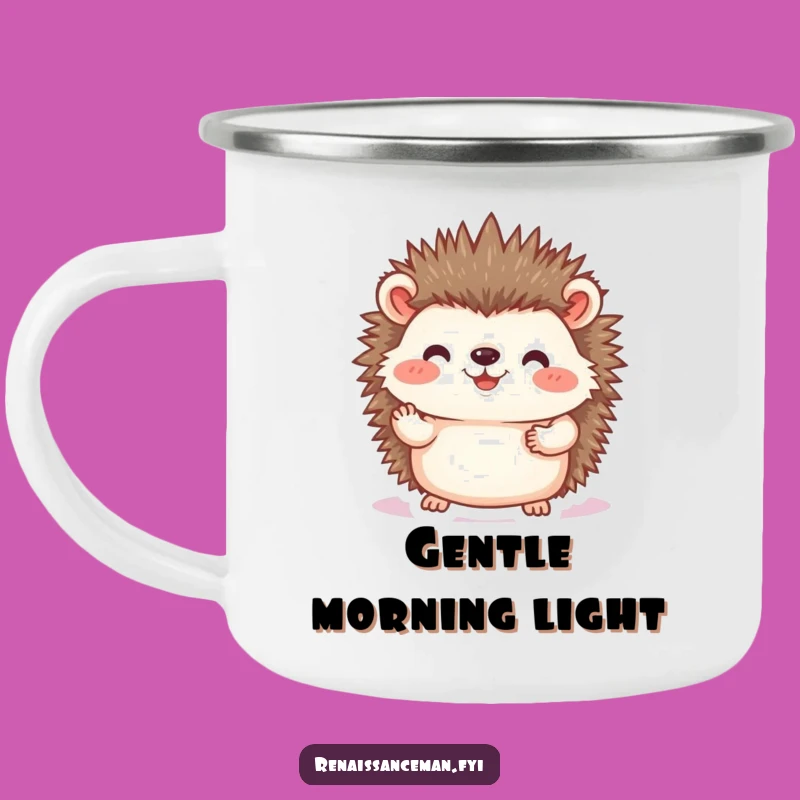 Funny Hedgehog Photo Camping Mug: Gentle Adventures with Memories Gift