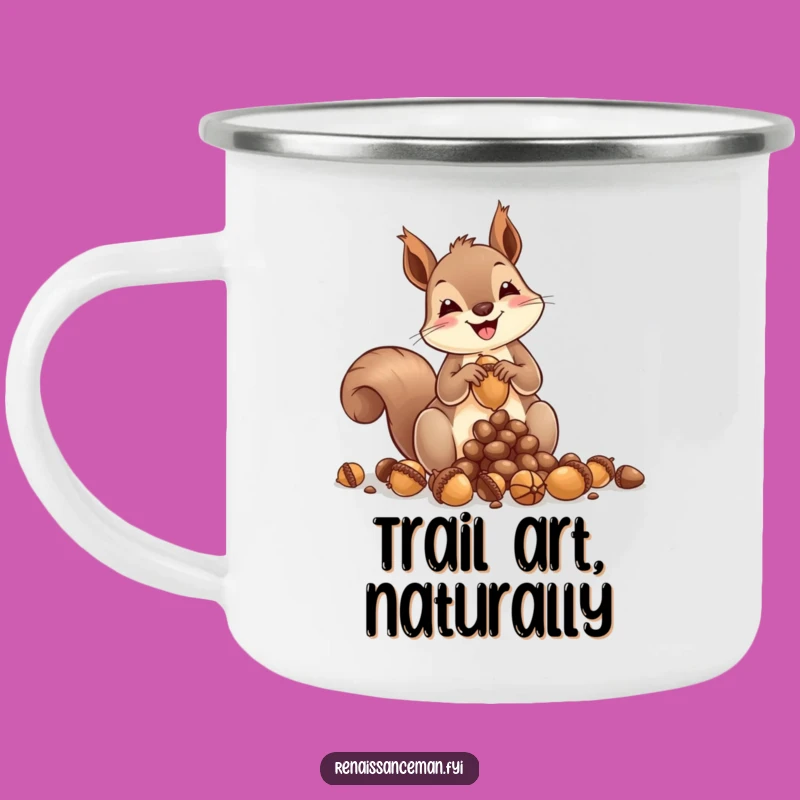 Durable Funny Squirrel Acorn Sculpture Camping Mug: Adventure Fuelled by Art!