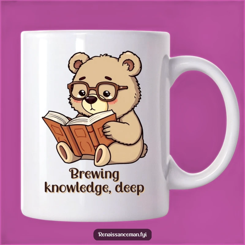 Funny Scholarly Bear Reading Mug - Perfect Gift for Bookworms!