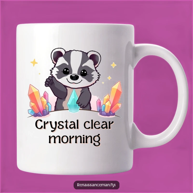 Funny Beaming Badger Crystal Hunter Hilarious Mug - Great Funny Gift