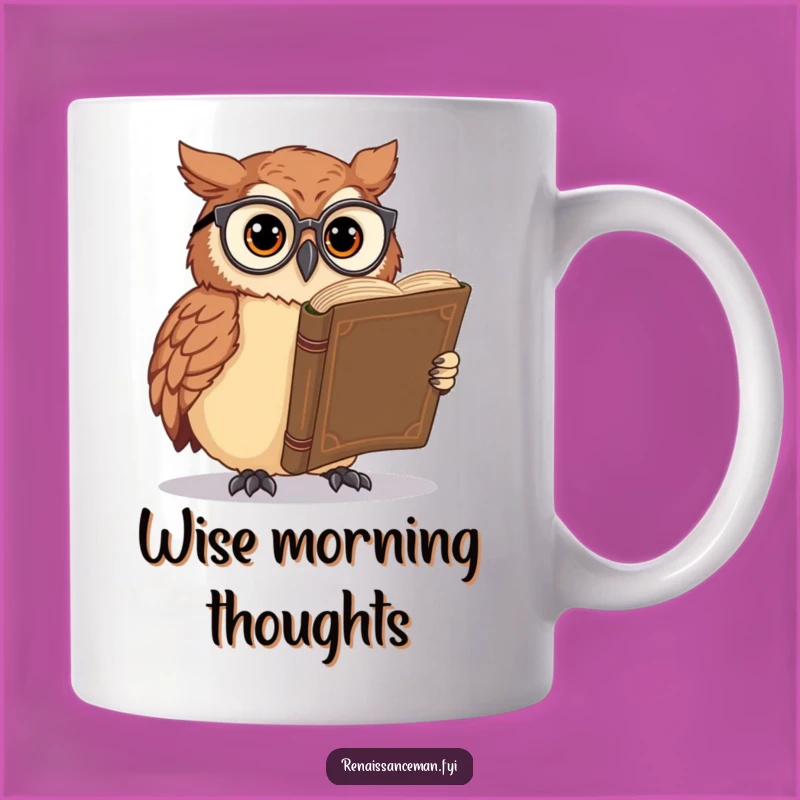 Funny Owl Spectacle Book Mug: Wise Reads for Your Morning Brew!