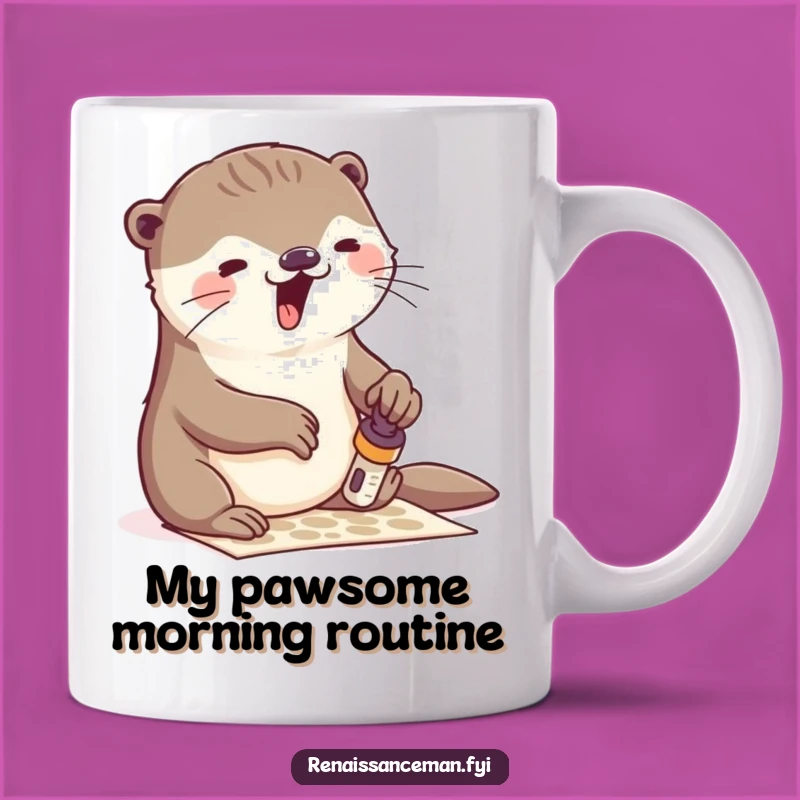Funny Otter Stamping Mug: Playful Crafting Gift for Art Lovers