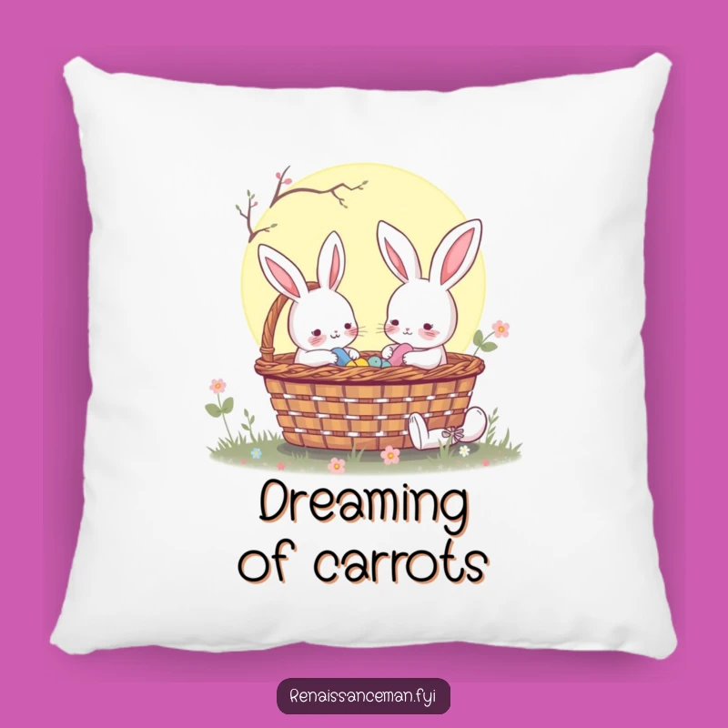 Add a touch of whimsy and comfort to your home with this rabbit picnic pillow. Perfect for snuggling during quiet evenings.