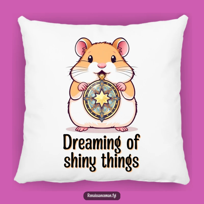 Add a touch of sentimental comfort to your space with this proud hamster locket pillow. Perfect for cuddling.