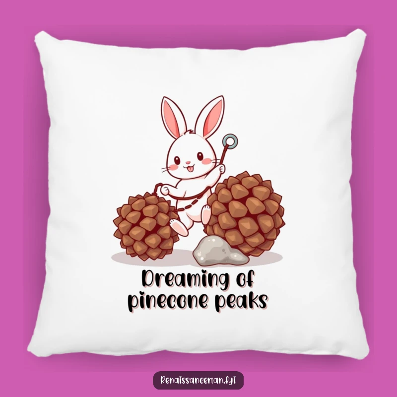 Funny Bunny Grappling Pinecone Pillow: Cuddle Up with Hilarious Adventure Comfort