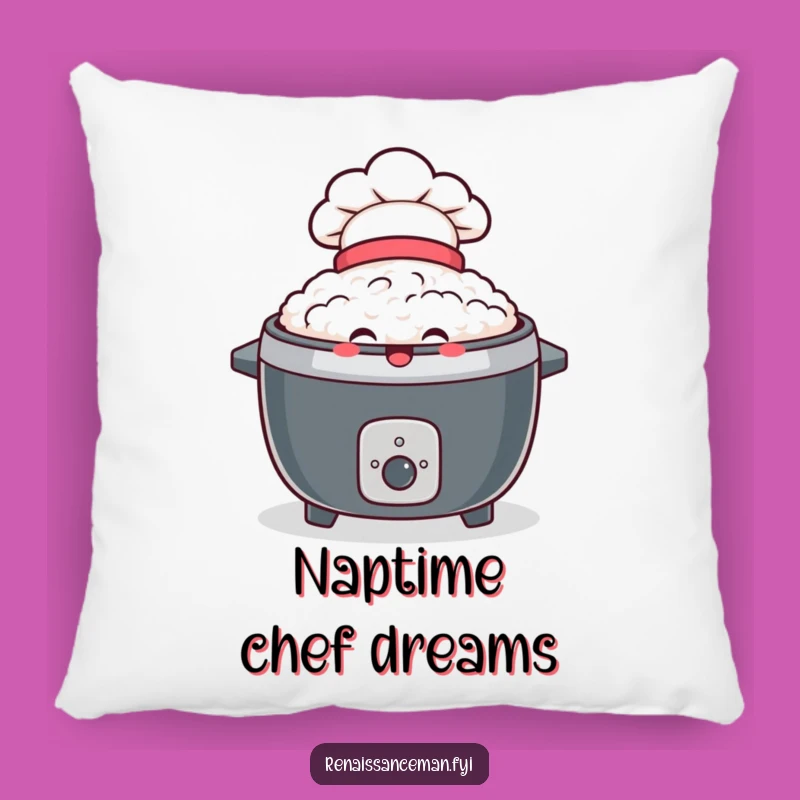 Funny Delighted Rice Cooker Pillow: Chef Hat Comfort, Cozy Smiles, Perfect Gift