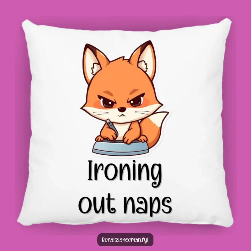 Funny Fox Sewing Pillow: Cozy Cushion for Determined Crafters and Tailors