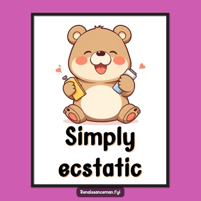 Funny Bear Digital Art: Giggling Demo for Walls, Print!