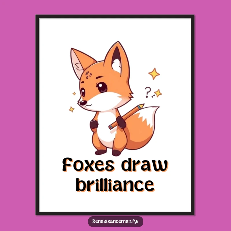 Funny Fox Sketch Digital Art: Instant Creative Inspiration, Perfect Gift