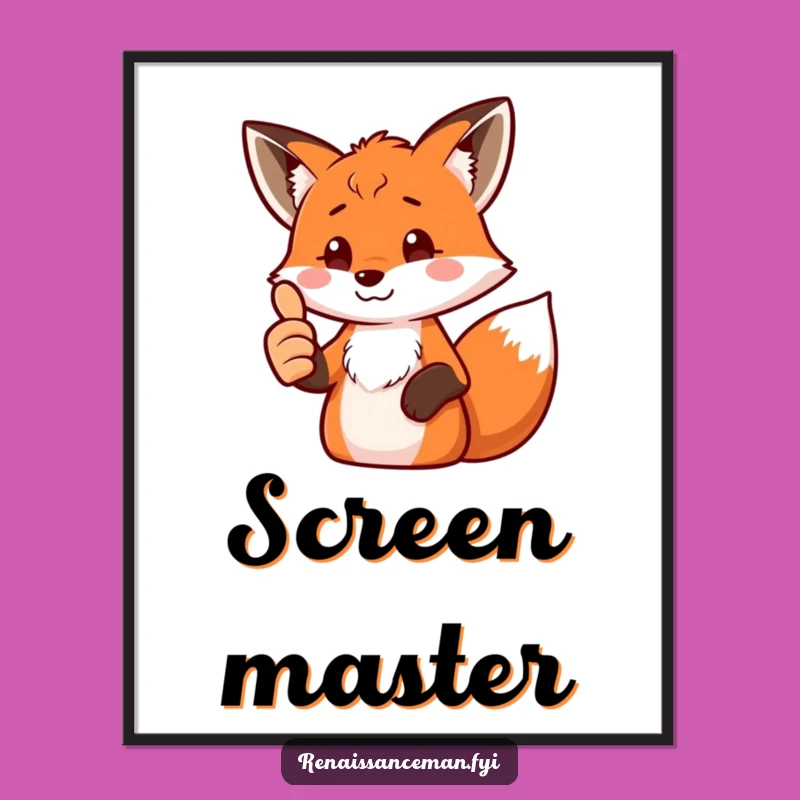 Funny Fox Thumbs Up Digital Art: Instant Humor for Your Space