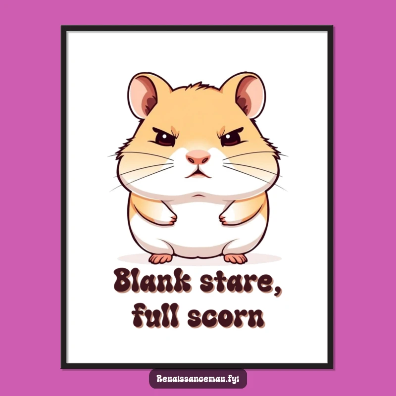 Funny Hamster Digital Art: Instant Disdain & Judgment - Downloadable Gift