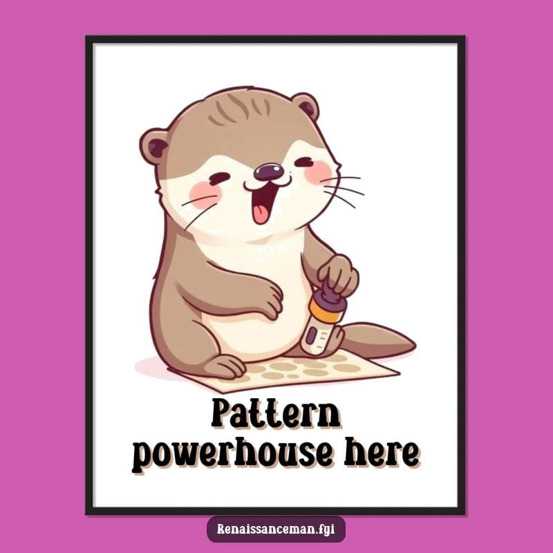 Funny Otter Stamping Digital Art: Instant Artistic Joy, Perfect Gift