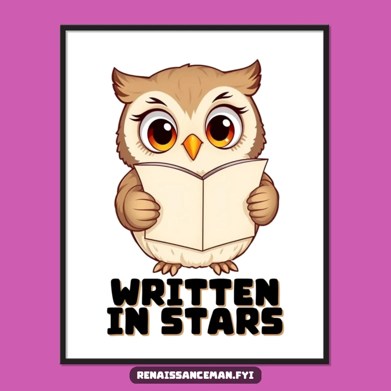 Instantly download and print this charming and funny digital artwork of an owl discovering a love letter. Perfect for adding personality and humor to your space, a delightful gift.