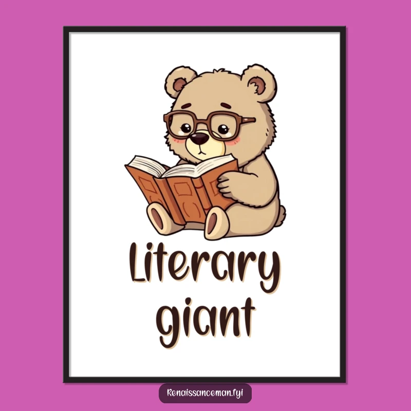 Funny Scholarly Bear Art Print - Instant Intellectual Wall Decor!