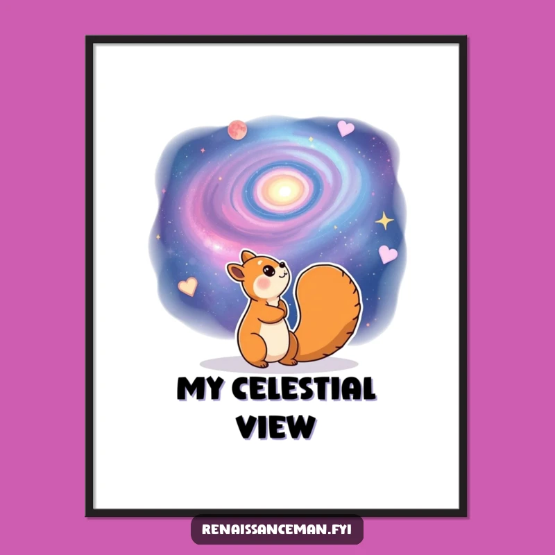 Funny Squirrel Digital Art - Galaxy Laughs, Perfect Gift Print