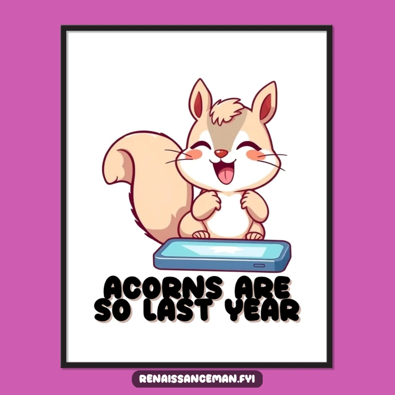 Funny Squirrel Digital Frenzy Art Print: Unleash Excitement on Your Walls