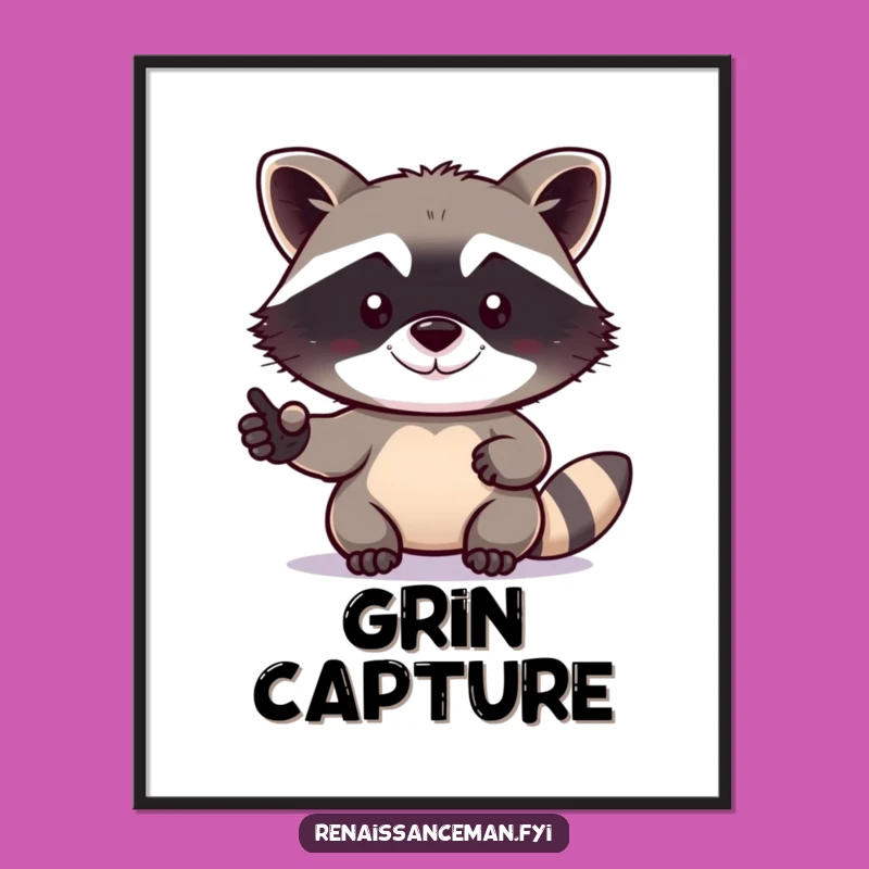 Funny Raccoon Selfie Digital Art: Instant Charm for Your Walls