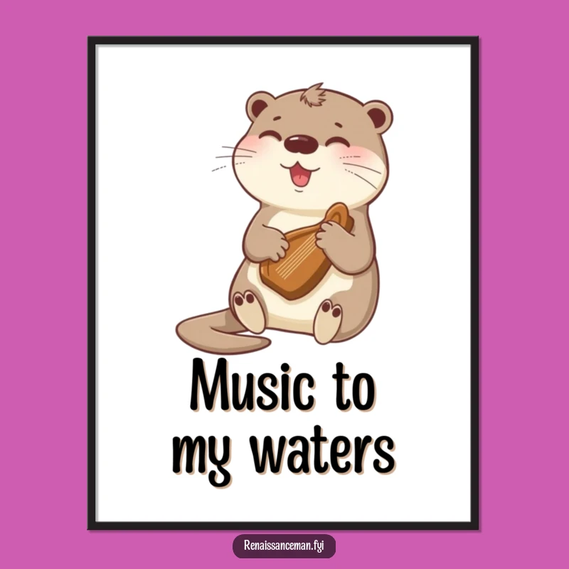 Download and print this delightful otter harp art instantly. Bring cheerful music and adorable charm to your space.