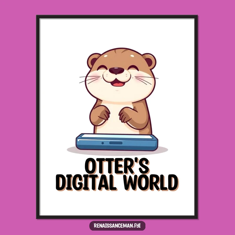 Funny Otter Digital Print: Joyful Scrolling Art for Instant Delight