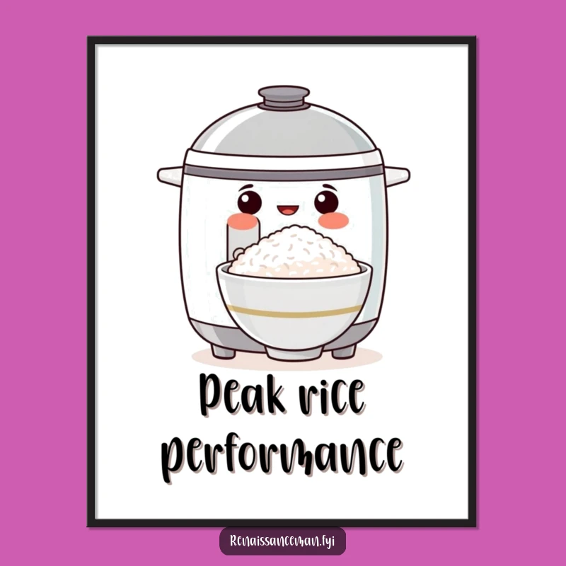 Funny Proud Rice Cooker Digital Art: Perfect Rice Decor, Humorous Wall Art Gift