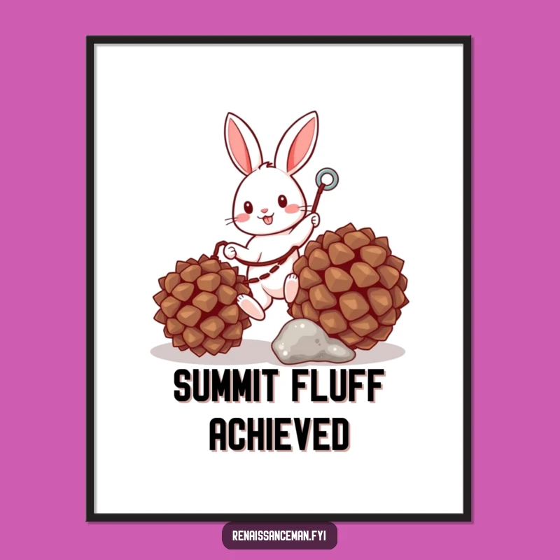 Instantly download and print this charming artwork of a bunny's ambitious climb, adding a touch of humor to any space. Perfect for DIY decor.