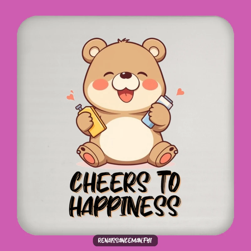 Protect your surfaces and spread some cheer with every sip! These coasters feature a bear ready to demonstrate pure happiness.