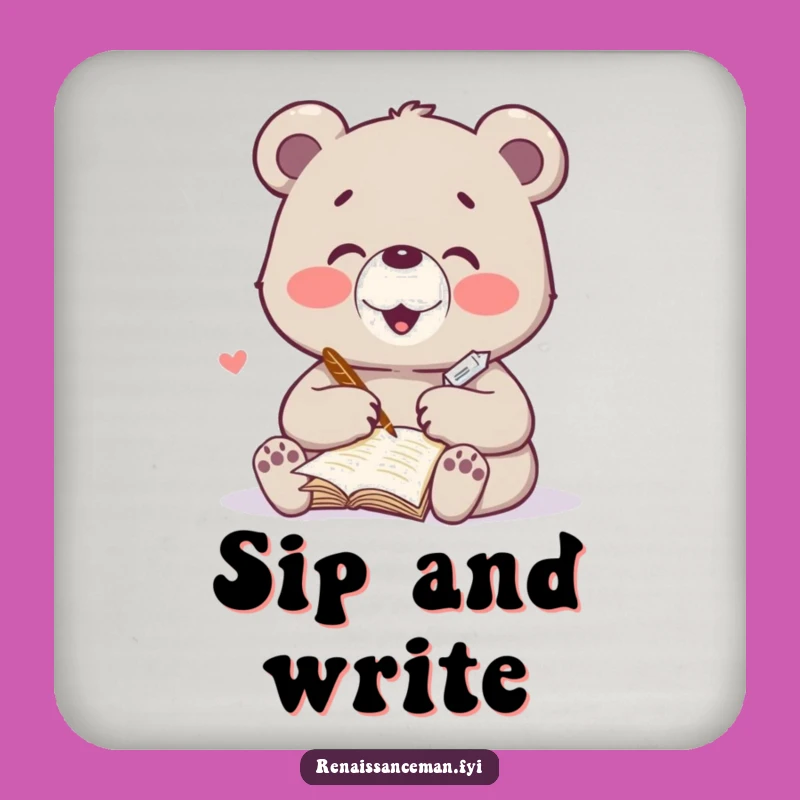 Funny Bear Coaster - Heartfelt Poem Protection, Hilarious Gift