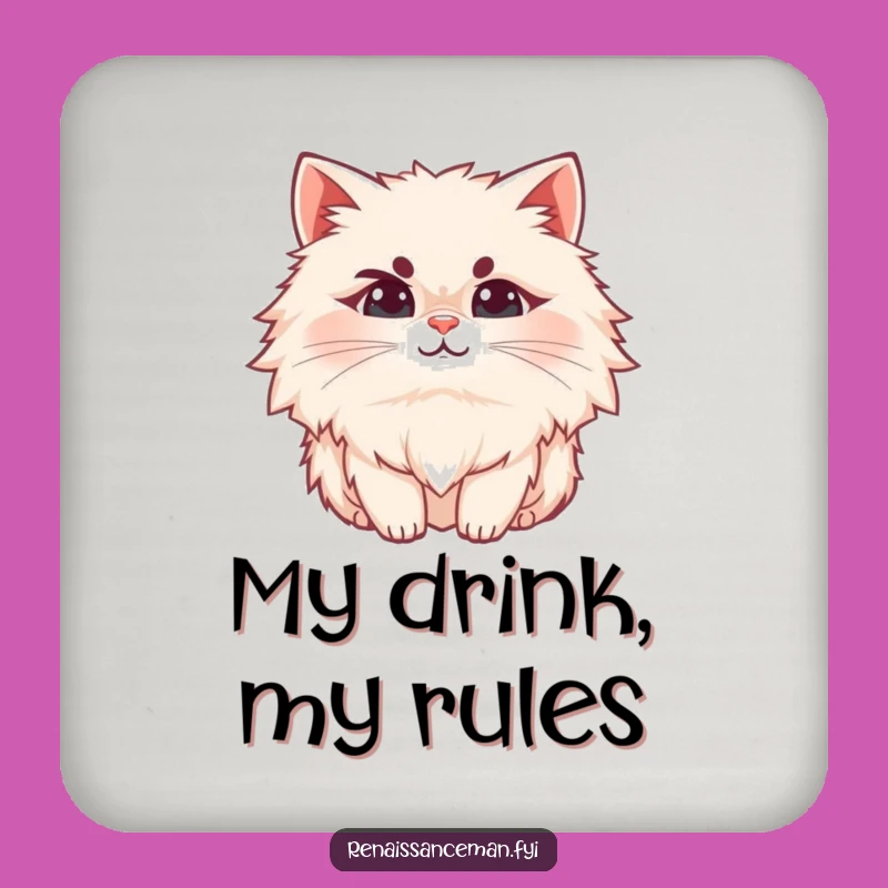 Funny Cat Coasters: Protect Surfaces with Sarcastic Smirk Style