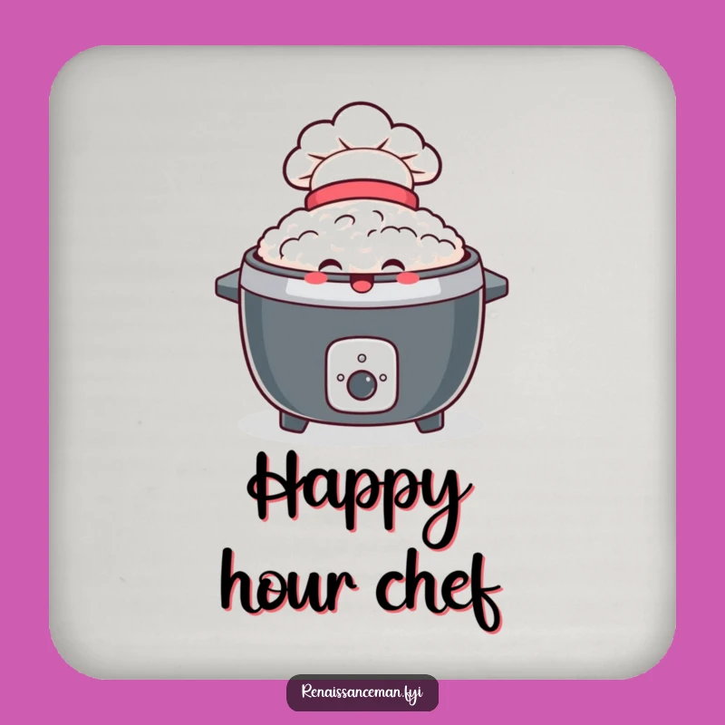 Funny Delighted Rice Cooker Coasters: Chef Hat Style, Protect Surfaces, Unique Gift