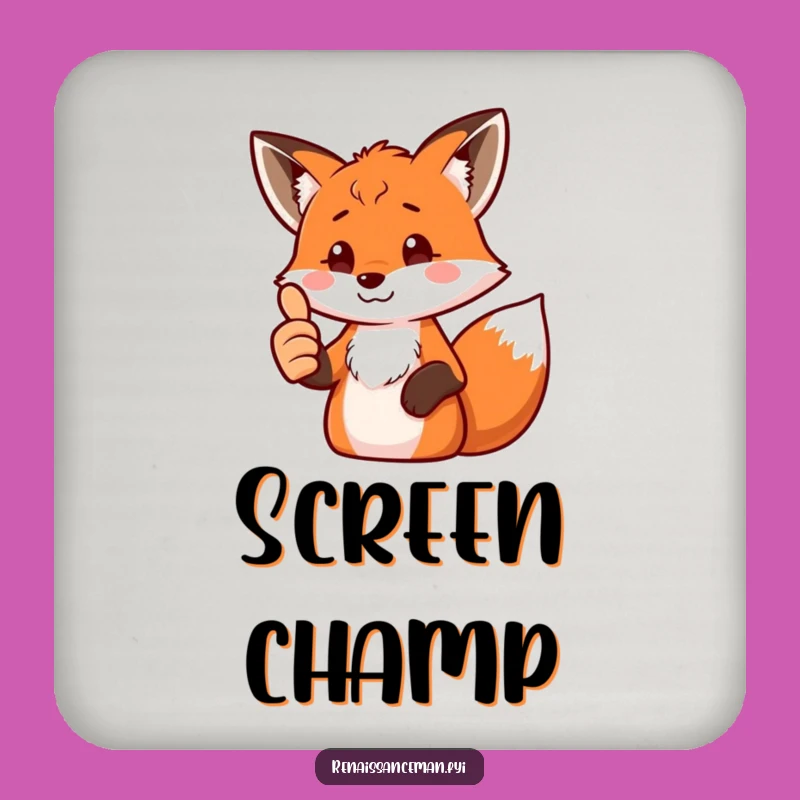 Funny Fox Thumbs Up Coaster: Protect Surfaces with Digital Approval