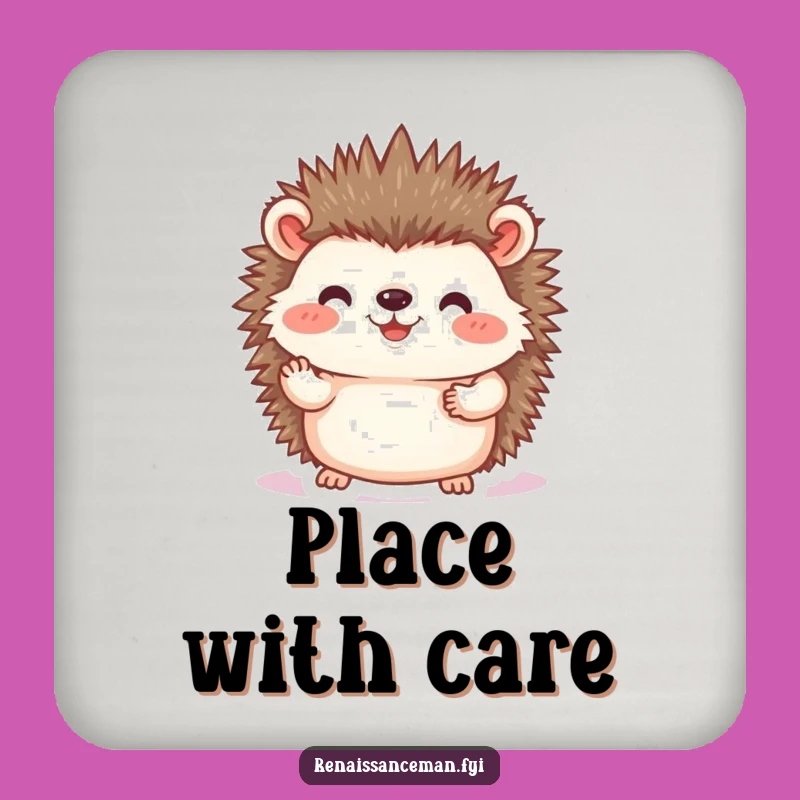 Funny Hedgehog Photo Coasters: Gentle Surface Protection with Charm Gift