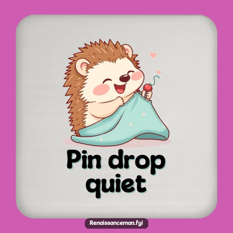 Funny Hedgehog Sewing Coaster: Protect Surfaces with Delicate Pinning Humor