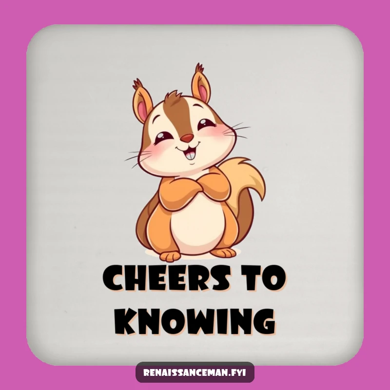 Add a touch of knowing sophistication to your coffee table with these funny squirrel coasters. Perfect for protecting surfaces with a smart smirk.