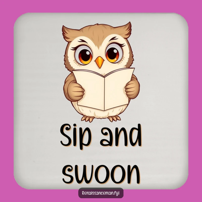 Add a touch of wit to your home bar with this funny coaster featuring an owl's delighted reaction to a love letter. Protects surfaces while bringing smiles, a neat gift.