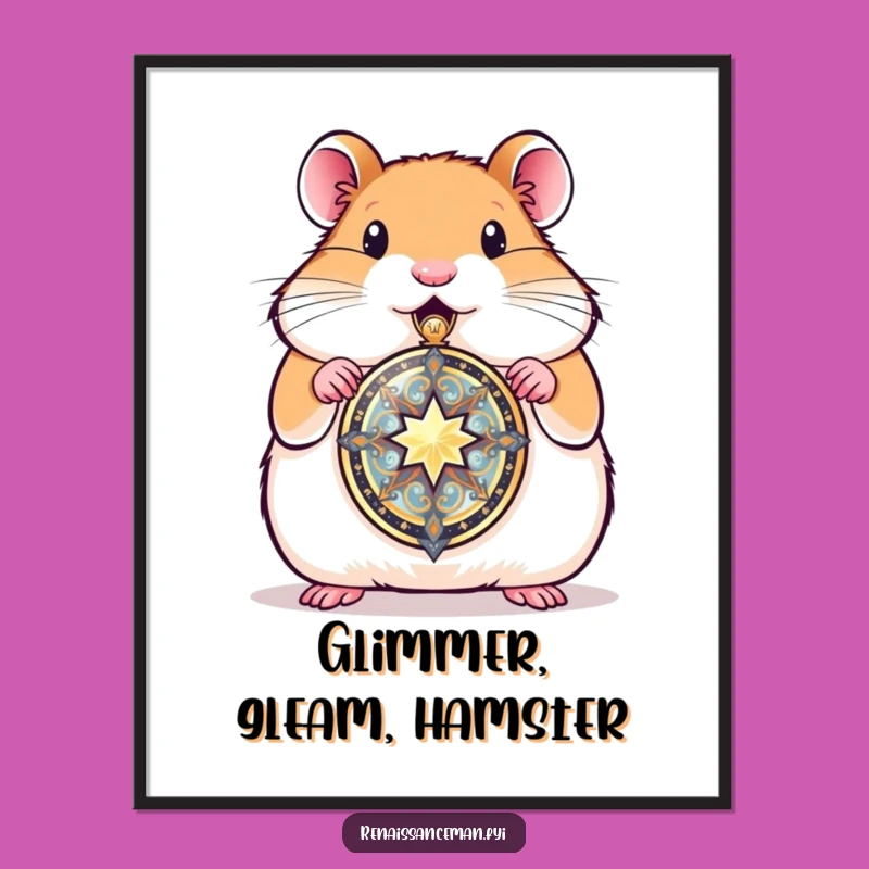 Funny Hamster Locket Poster: Art of Cherished Love