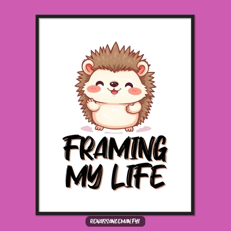 Funny Hedgehog Photo Poster: Gentle Art Decor, Perfect Gift