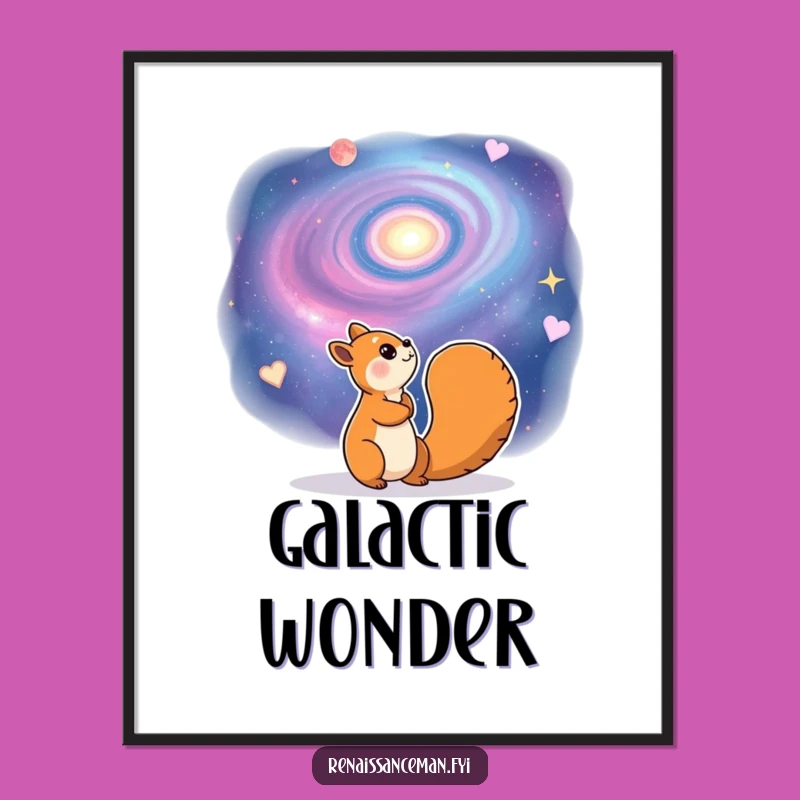 Funny Squirrel Galaxy Poster - Dreamy Wall Art, Perfect Gift