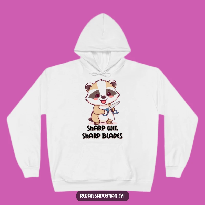 Cozy Funny Badger Hoodie: Stay Warm While Crafting with Sharpness