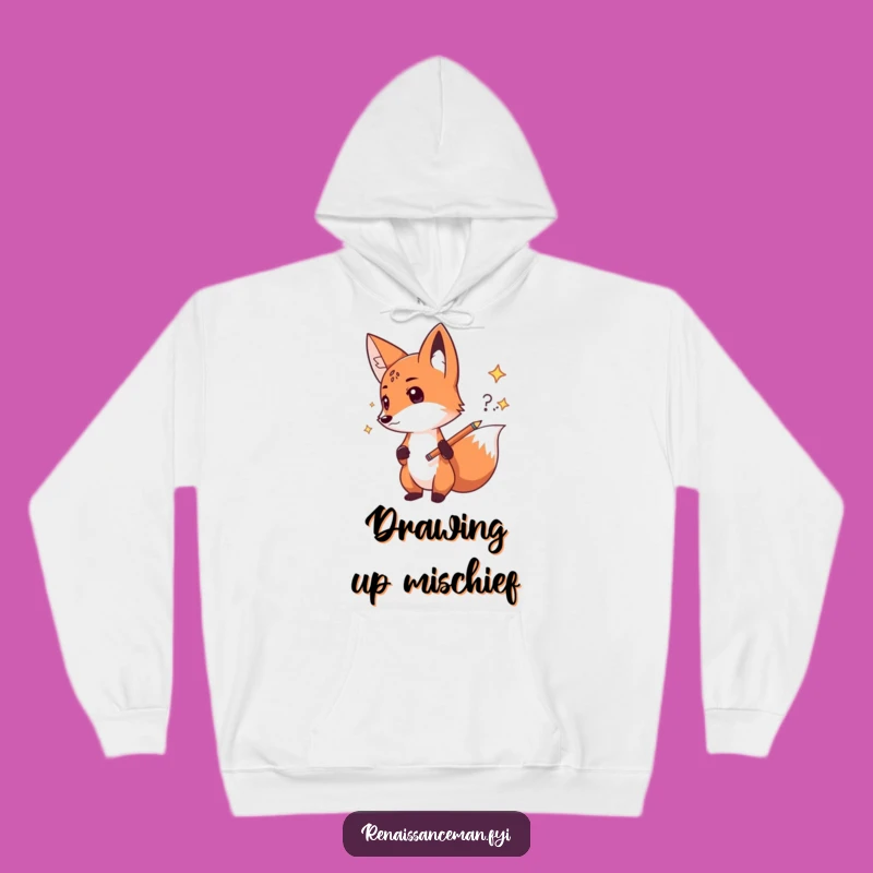 Cozy Funny Fox Sketch Hoodie: Warm Comfort for Idea Generators Gift