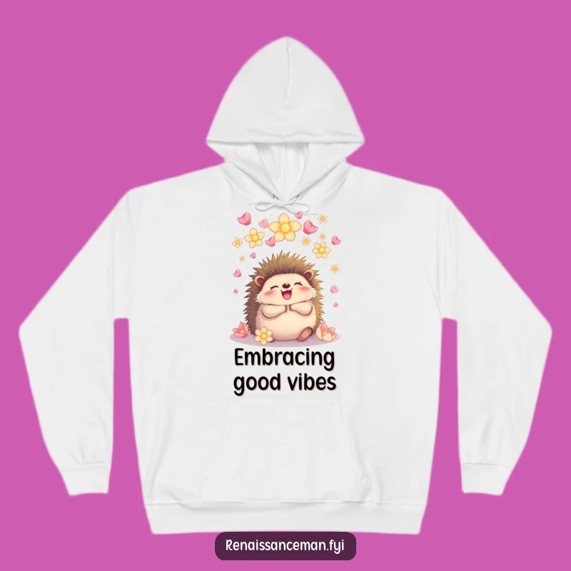 Wrap yourself in warmth and happiness with this hedgehog petal hug hoodie. Perfect for cozying up with good vibes.