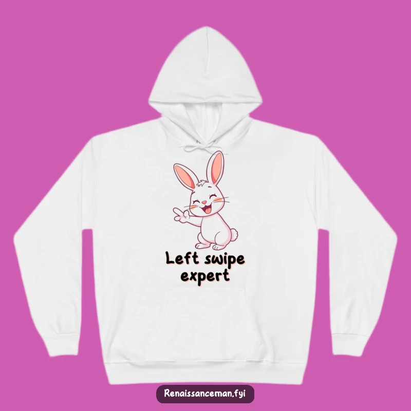 Funny Rabbit Hoodie: Cozy Up with Swiping Left Vibes