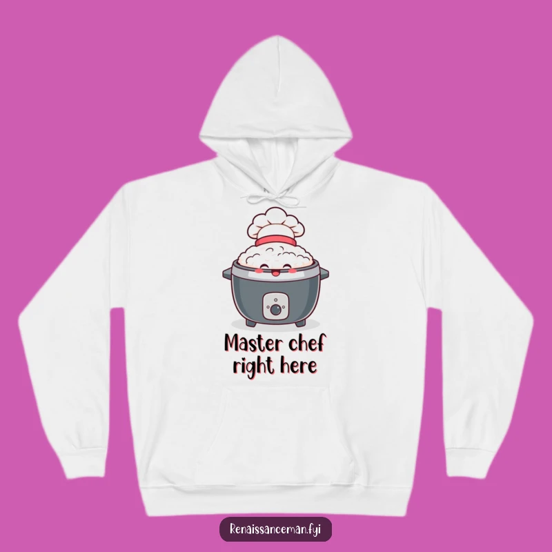 Funny Delighted Rice Cooker Hoodie: Chef Hat Warmth, Cozy Culinary Fun, Great Gift