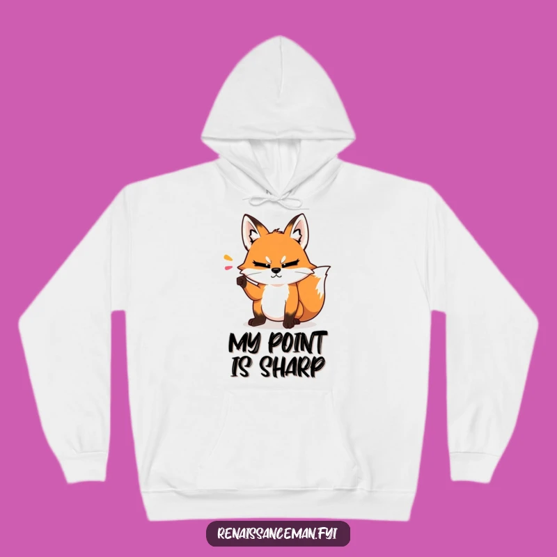 Stay warm and articulate in this funny fox hoodie. Perfect for explaining complex ideas with a smug, knowing tilt.