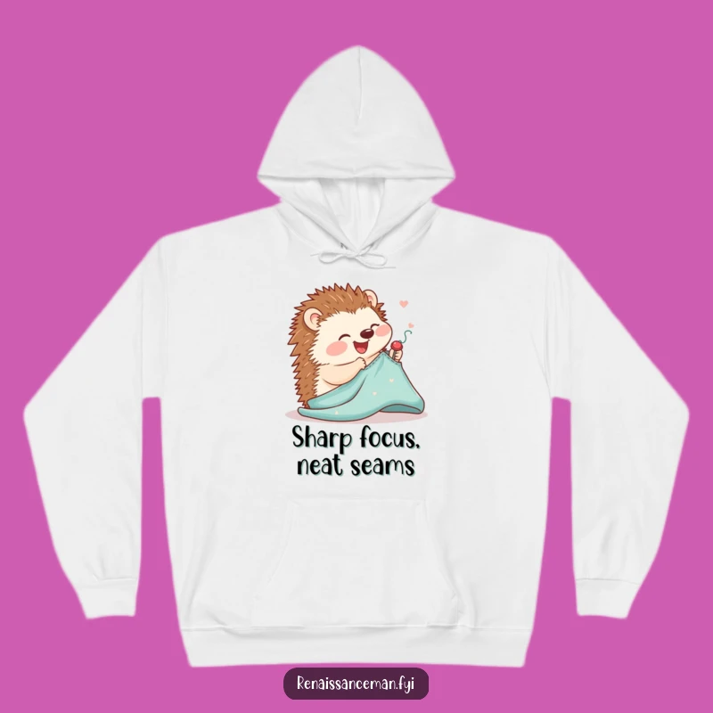 Cozy Funny Hedgehog Sewing Hoodie: Warmth and Humor for Crafting Enthusiasts