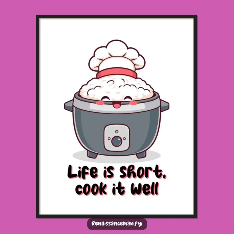 Free Printable Wall Art: Chef Rice Cooker, Funny Downloadable Kitchen Decor